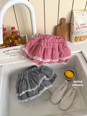 [second moment] Fruit Check Skirt (JS/JM/JL) / [세컨드모먼트] 후르츠체크스커트 (JS/JM/JL)