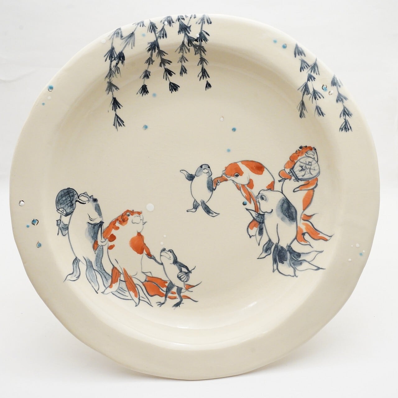 【陶彩工房Canoe】「国芳 金魚尽くし」大皿 22