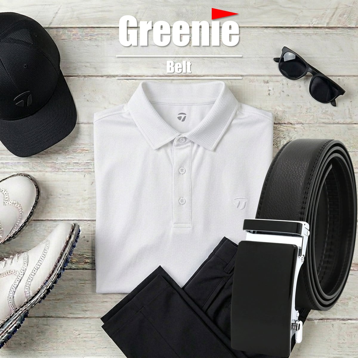 PUCH ティンカーベルレザースタジャン 1　クリーニング済 Greenie (グリーニー) ベルト ゴルフ Golf オートロック PUレザー