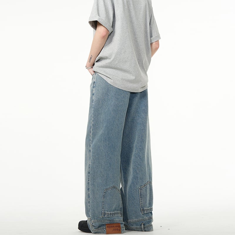 MADWITCH ワイドレッグデニムパンツ ダークグレー MADWITCH ワイドレッグデニムパンツ ダークグレー