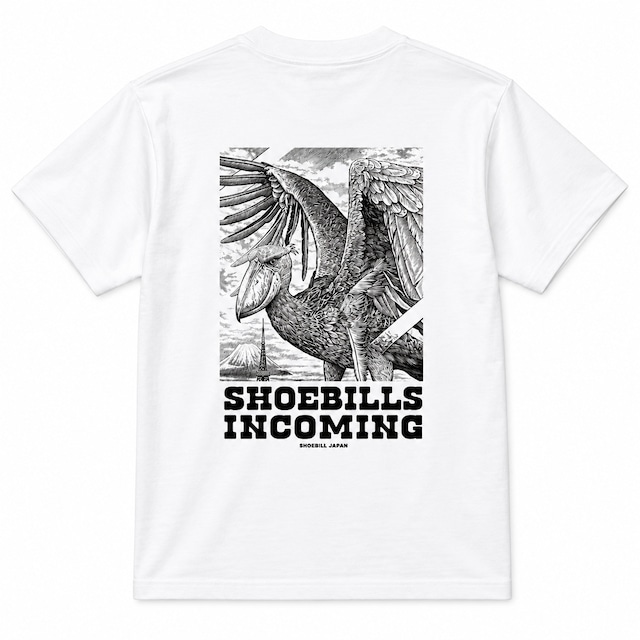 ハシビロコウ刺繍Tシャツ(横顔) ハシビロコウ刺繍Tシャツ(横顔)