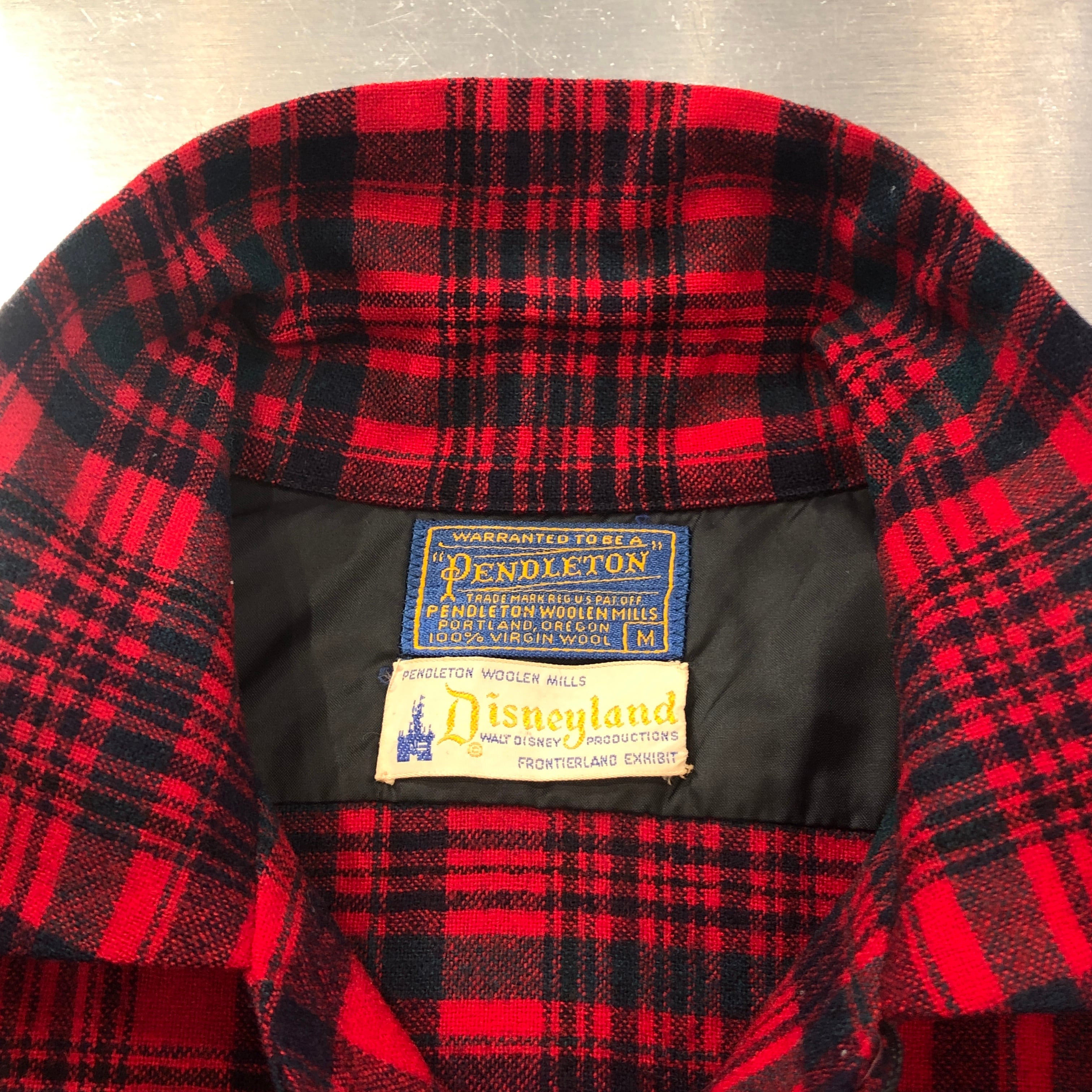 ⊕1960'S PENDLETON DISNEYLAND RED WOOL CHECK SHIRT | safarionline