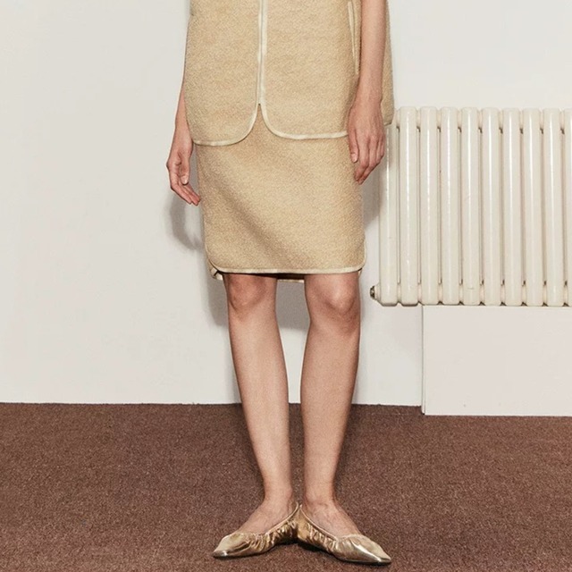 contrast trim pencil skirt  00396