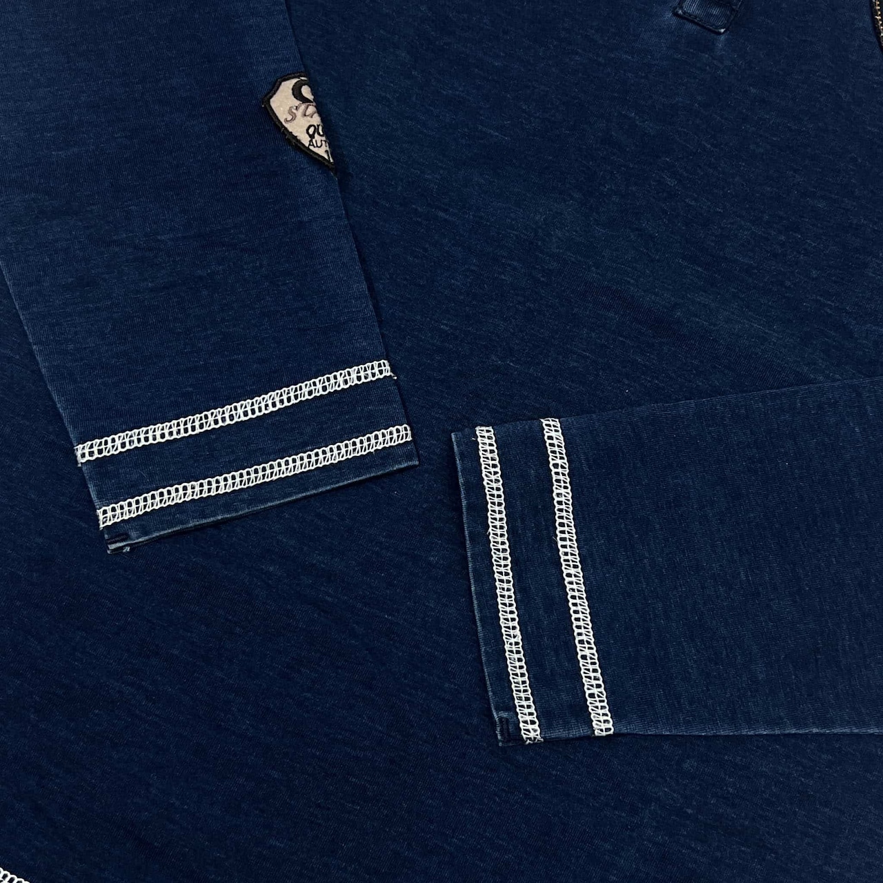 G-STAGE Jeans ジーステージ ヘンリーネック 長袖 Tシャツ カットソー L/インディゴ染め メンズ