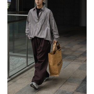 Stripe pattern oversized shirt 0193