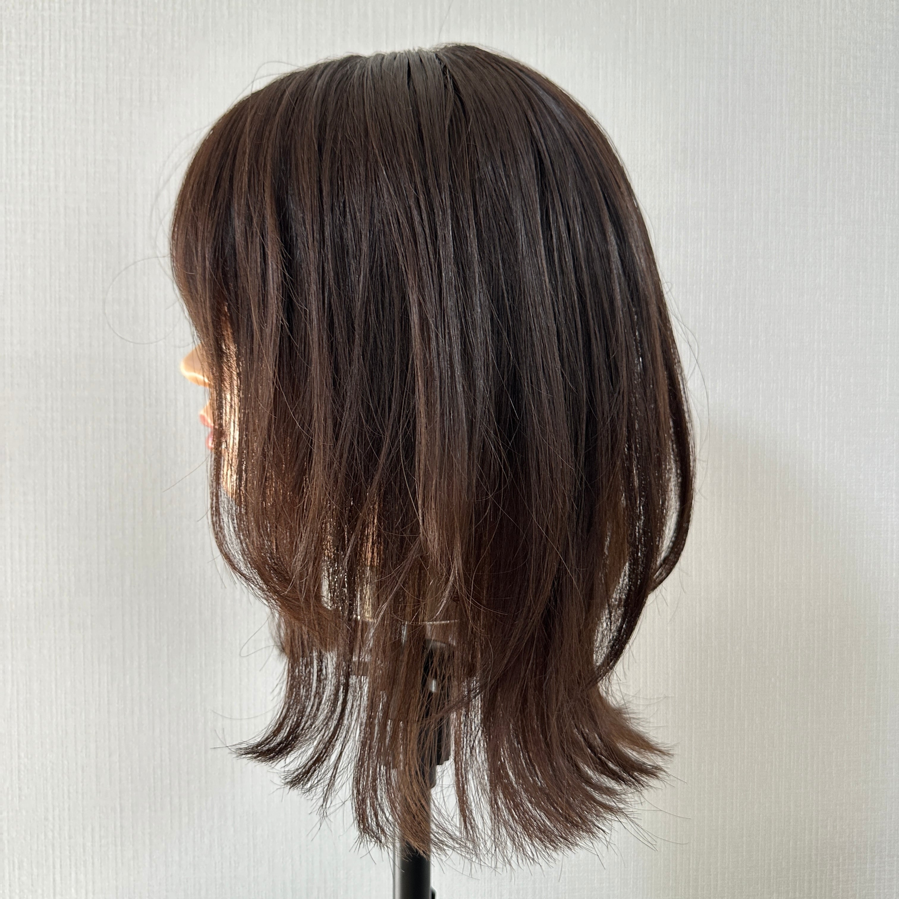 百合子ウィッグスキンレースタイプナチュラルブラウン レミー人毛100%