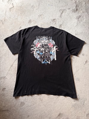 10s STUSSY/博多祇園山笠 Tee/XL/神輿プリントTシャツ/博多限定/ストックロゴ/ブラック/ステュ－シ－