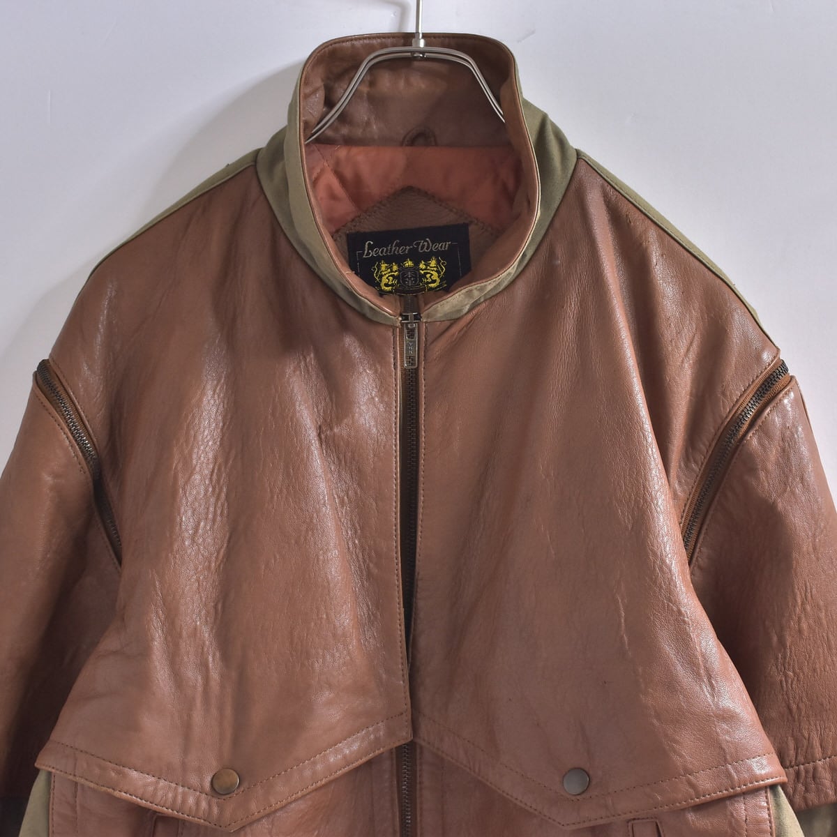 90s短丈　leather blouson 80s 着画あり