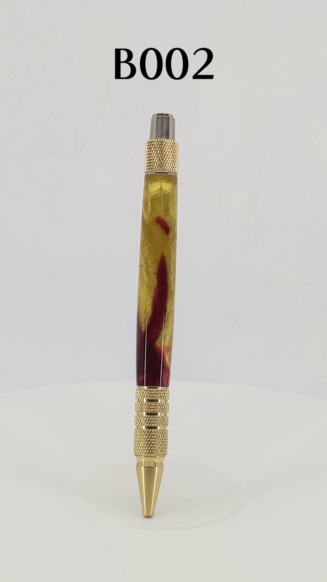 ノック式ボールペン 「星夢」臙脂×金 | しろへび屋さん