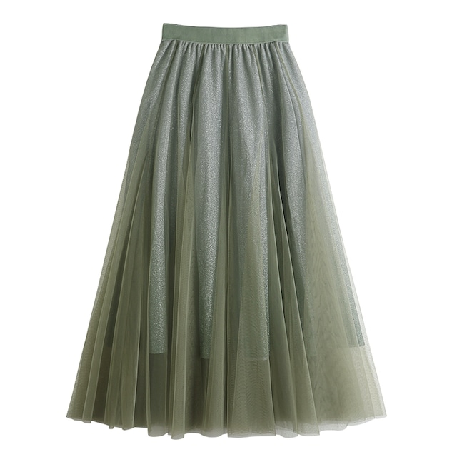 全3色/Gradient layered tulle skirt　B416