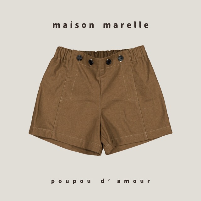 10Y〜12Y 送料無料【予約】maison marelle｜Short SOUFFLOT- light brown/(11月上旬以降入荷予定)
