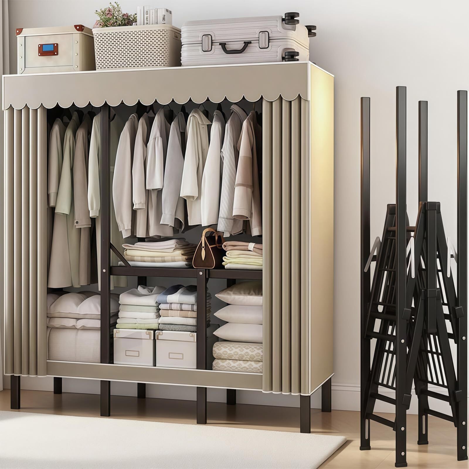 簡易ポータブル組立クローゼット 防湿・防塵・防カビの不織布クローゼット① 簡易ポータブル組立クローゼット 防湿・防塵・防カビの不織布クローゼット