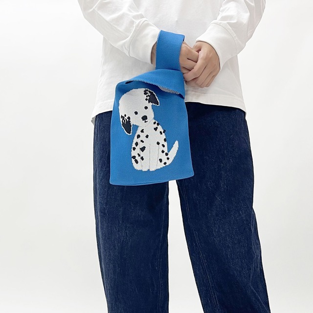 【JIN KITAMURA】KNIT MINI MARCHE BAG  ダルメシアン ニット ミニマルシェバッグ