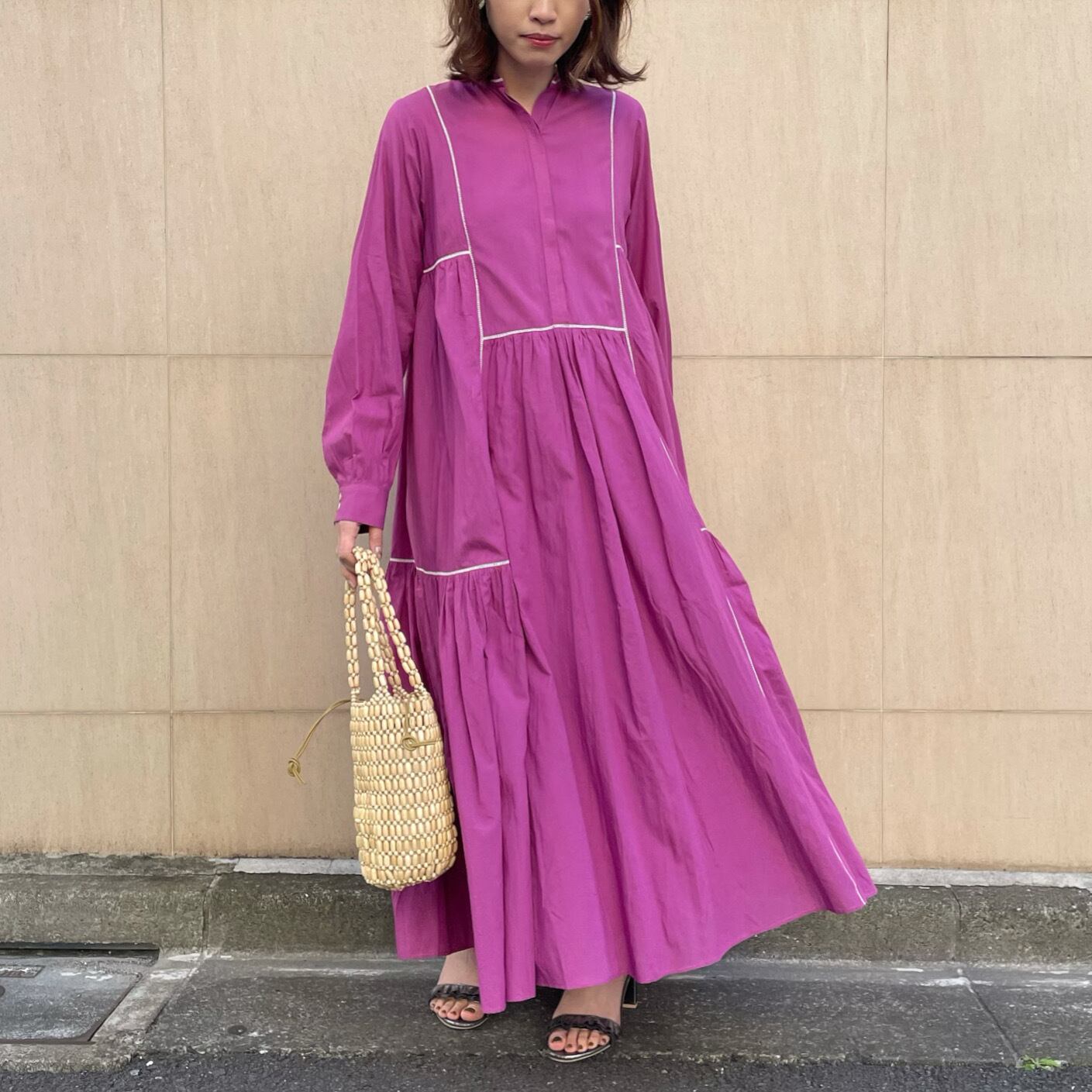 最終値下げ naoho dot bicolor dress ワンピース-