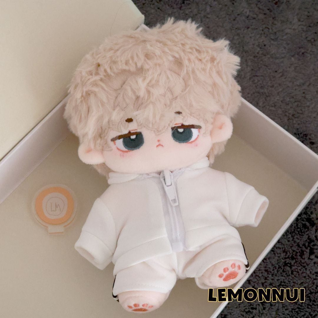 15cm ぬいぐるみ服 着せ替え ジャージ セットアップ 黒 白 グレー ぬい