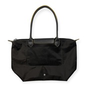 フランス製 LONGCHAMP ロンシャン 持ち手レザー トートバッグ /グレー×イエロー