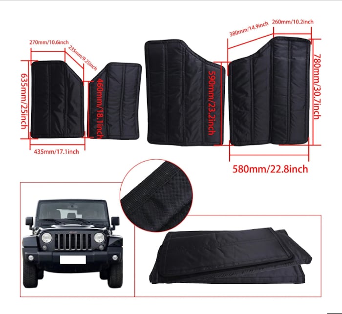 防寒 遮音 断熱 パッド 室内天井 2011～2018 Jeep Wrangler JK 2ドア用