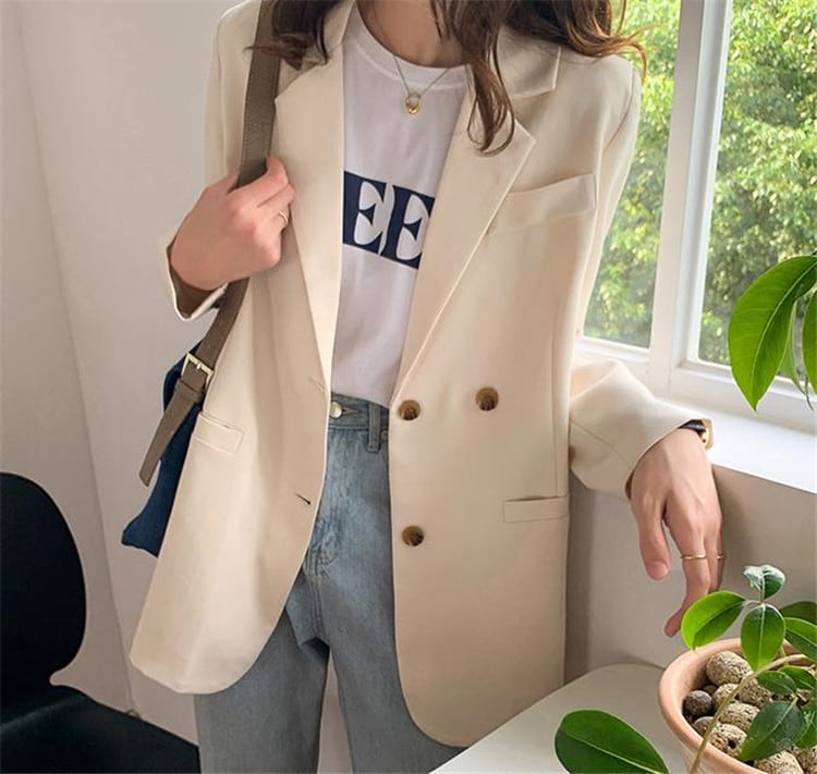 韓国ファッション イギリス風 ゆったりする カジュアル スーツ ジャケット