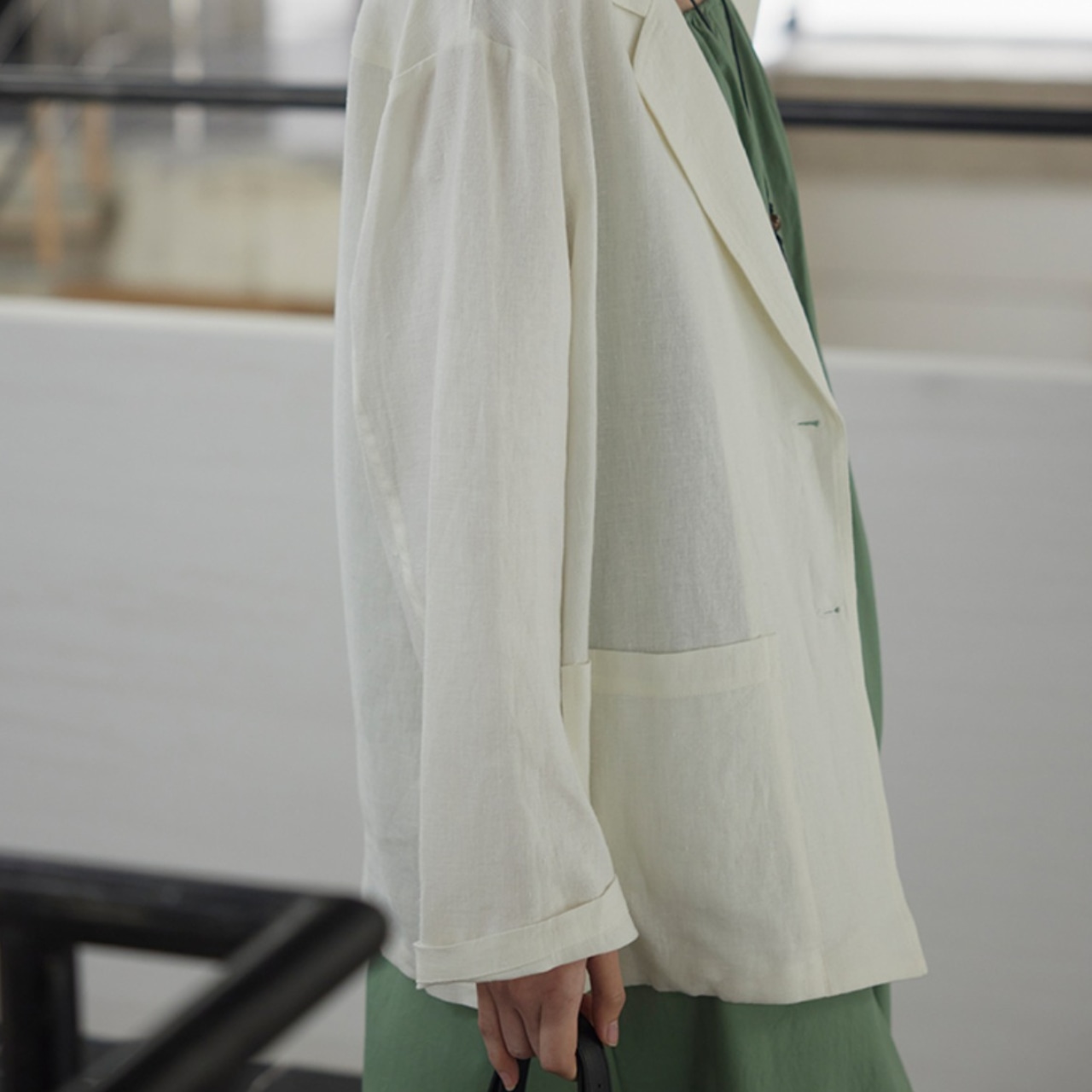 linen tailored jacket T0539