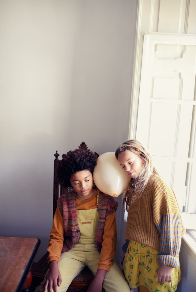 ラスト1点【piupiuchick】KNITTED SWEATER|CAMEL&GRAY STRIPES