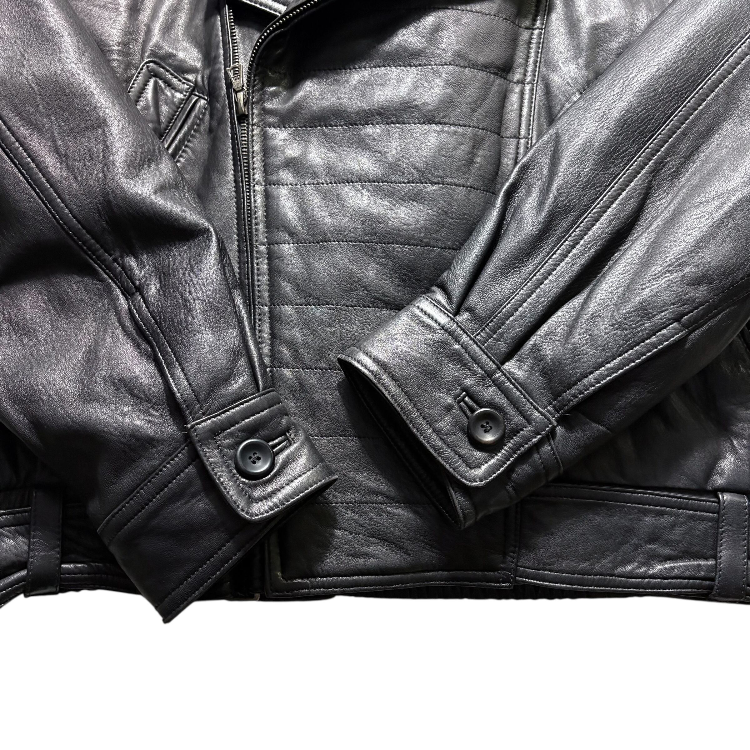 vintage BALLY black leather riders jacket | NOIR ONLINE