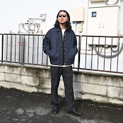 YASHIKI(ヤシキ)着回し抜群ハーフジップニット、普通に良いスラックスstyle