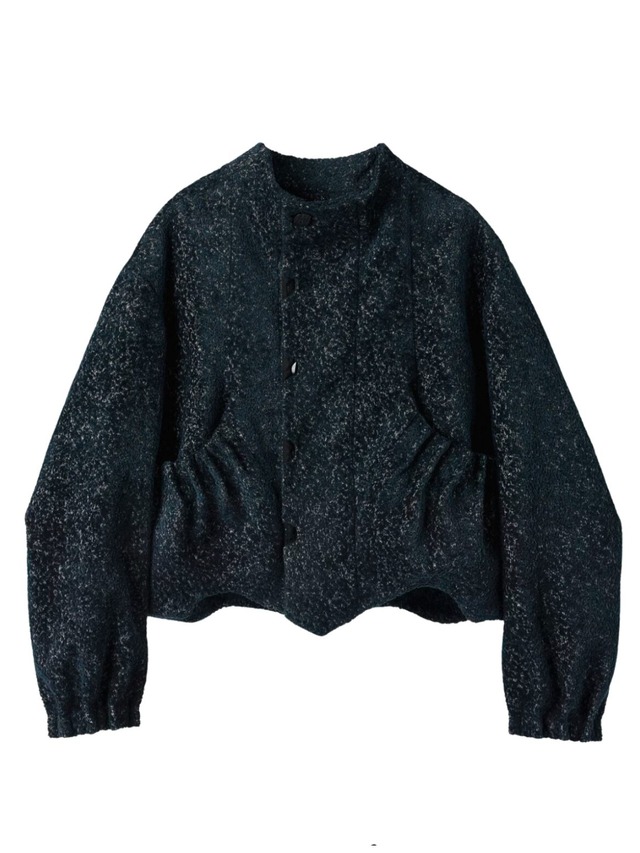 54A0 Boxy Pleated Jacquard Jacket