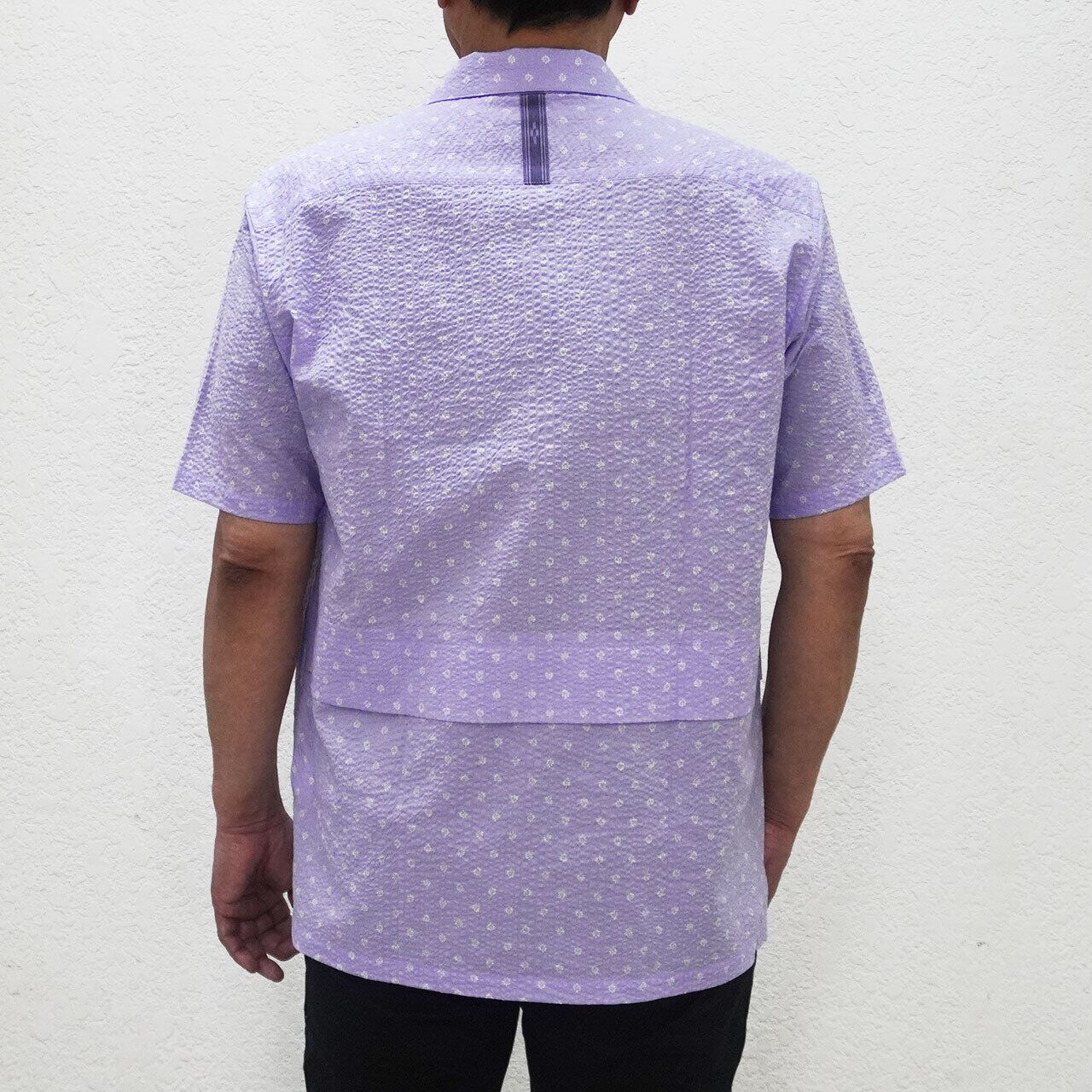 ミラクルウェーブプリント オープンシャツ 半袖 [MINSAH] メンズ