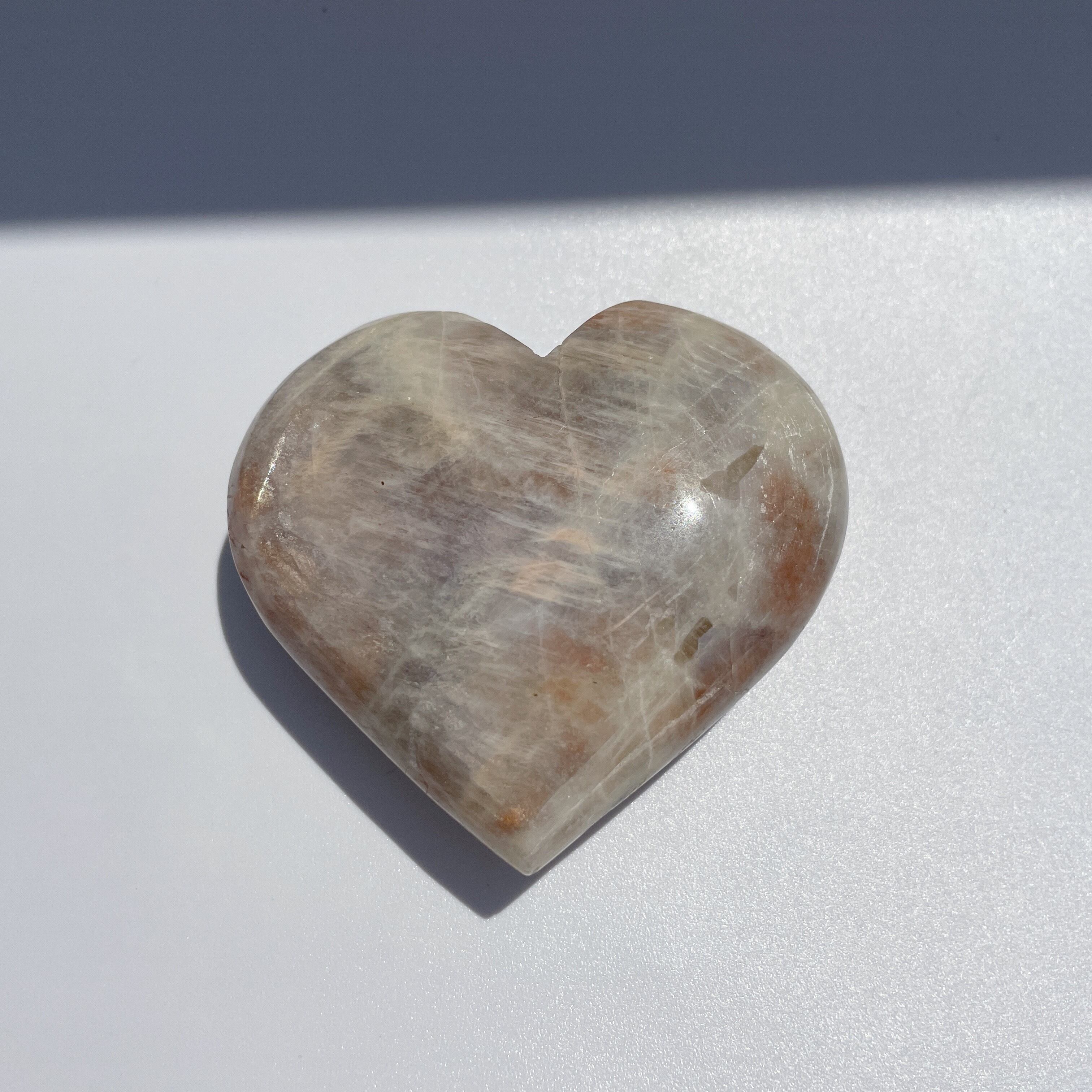 サン&ムーンストーン ハート05◇Sun & Moon Stone Heart◇ 天然石・鉱物・パワーストーン