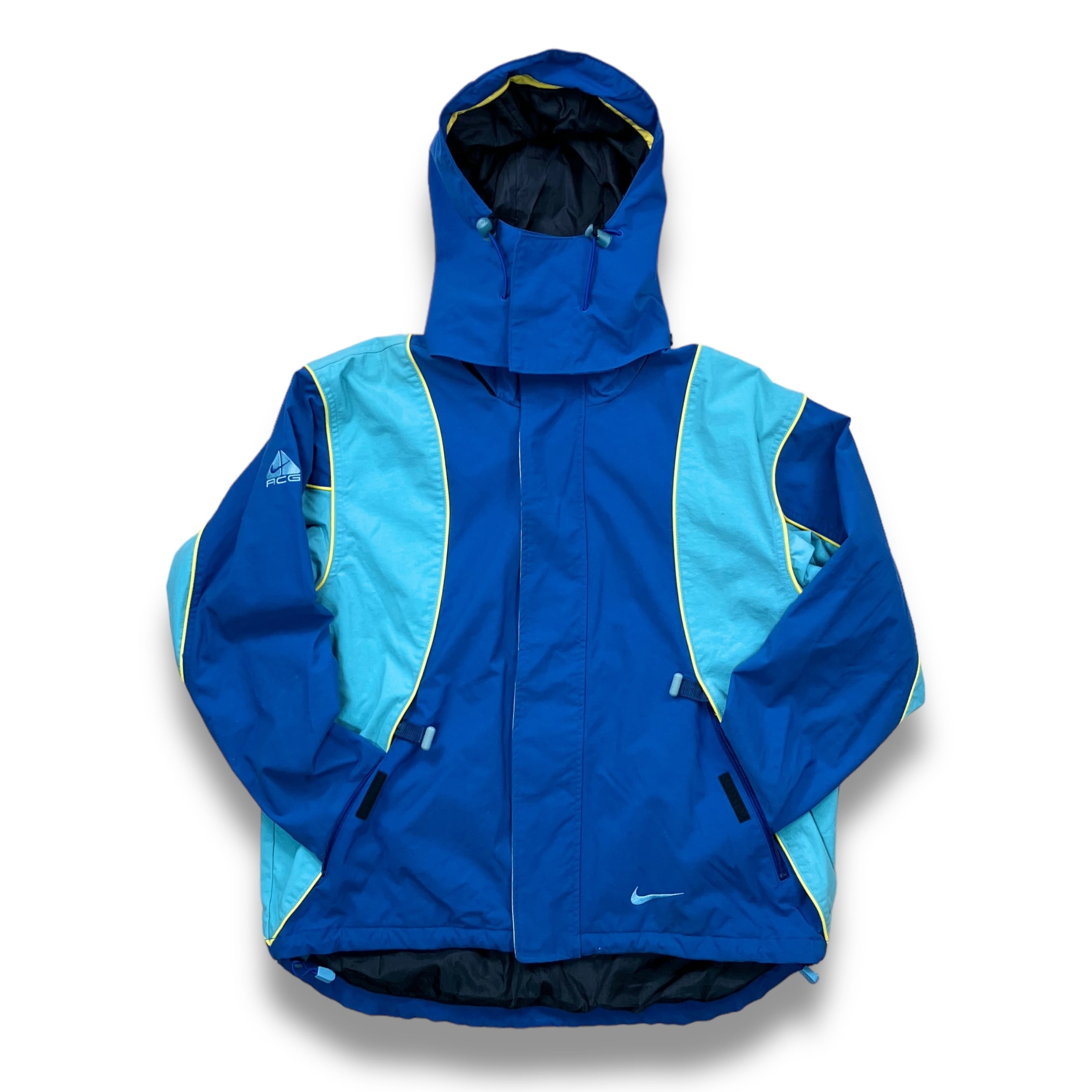 a*]様 ヴィンテージ NIKE ACGナイキ スノーボードウェア セット 上下 98年製 NIKE ACG Ski Anorak Parka 黄紺 L 90s ナイキ エーシージー