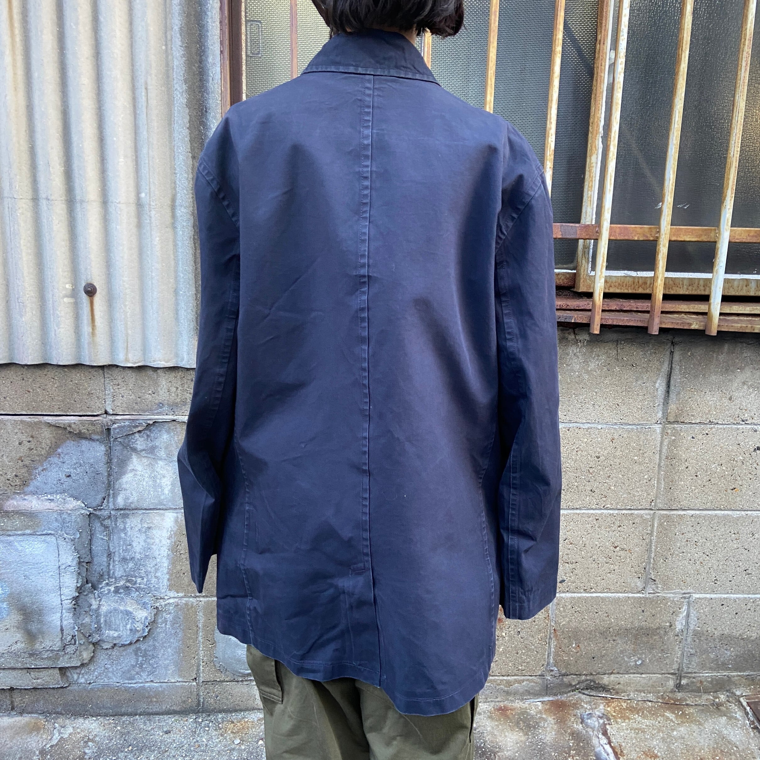 ヴィンテージ☆ラコステ／フレンチラコステ F5191 DEVANLAY社 紺 L LACOSTE ラコステ ワニワッペン 鹿の子ロングスリーブポロシャツ F5191