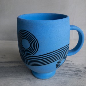 青い彩線紋のカップ②