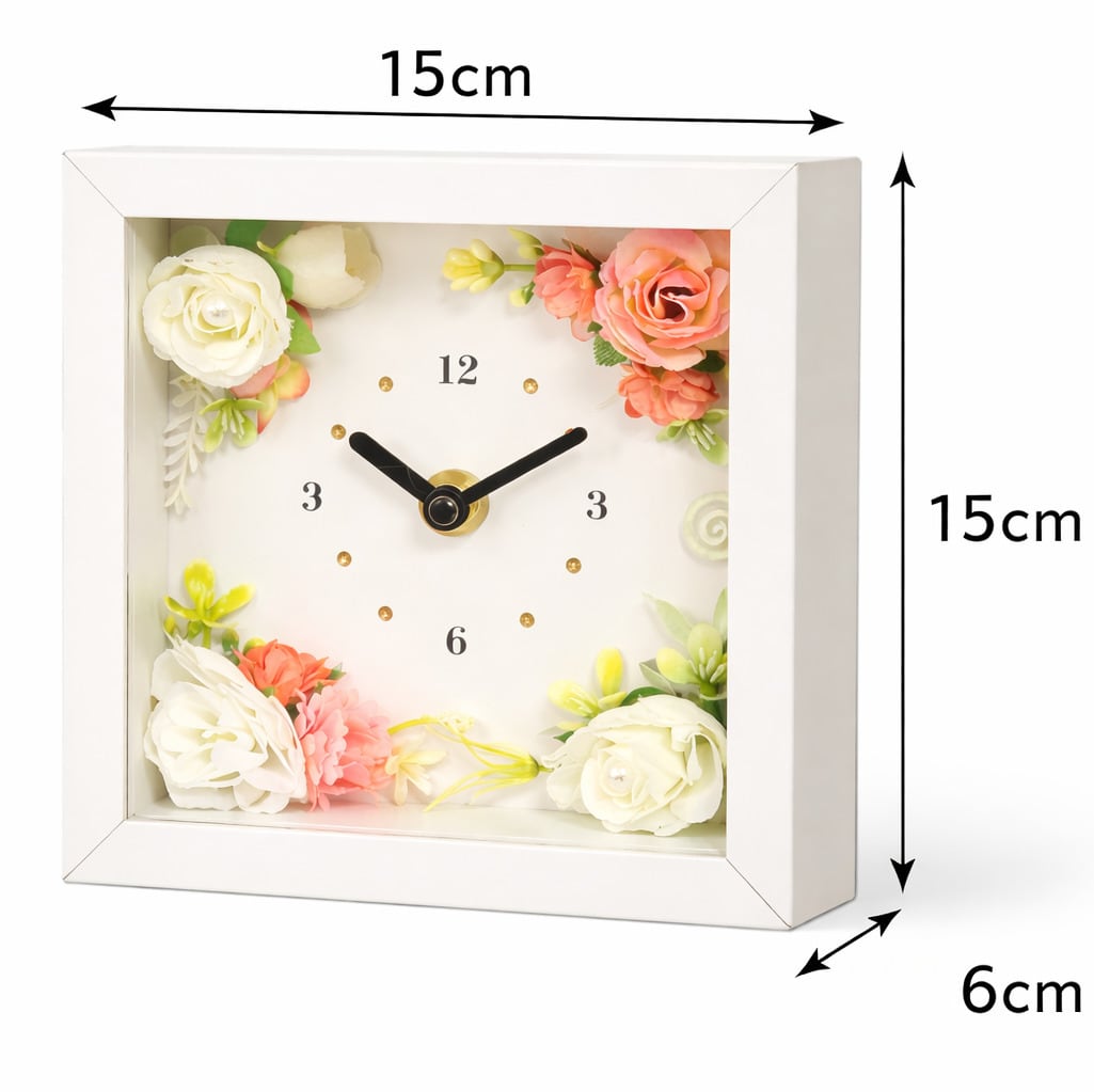 ◇花時計 【BOX FLOWER スイートスクエア】 2デザイン 置き・掛け兼用