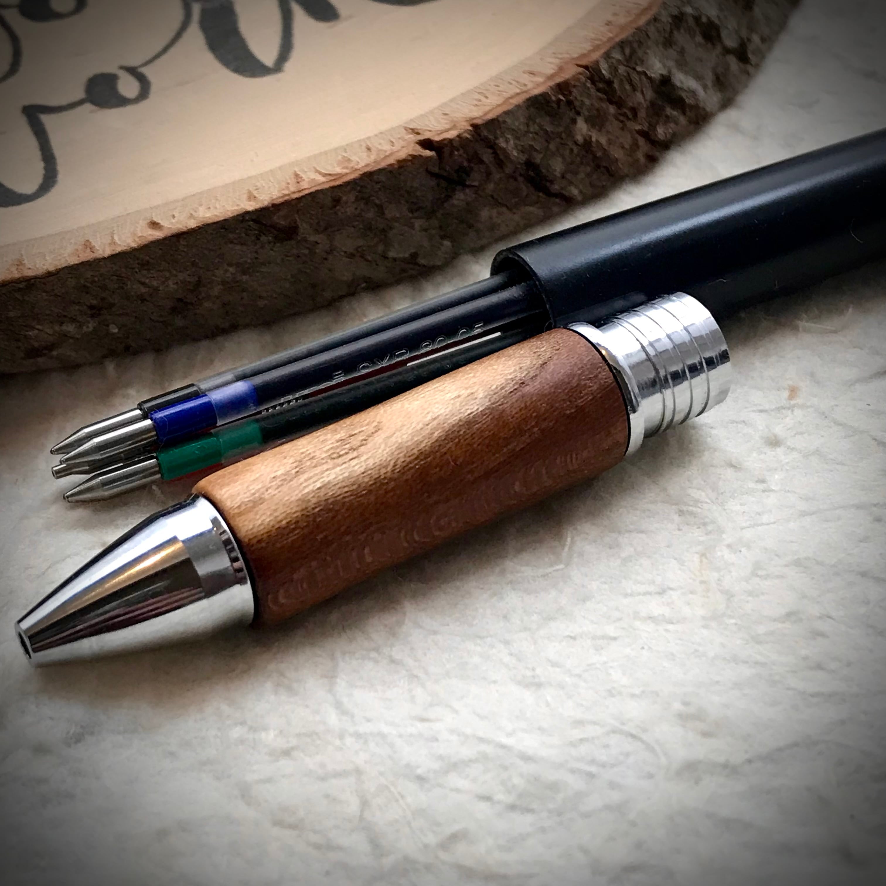 桑 木軸グリップ ジェットストリーム4&1 カスタムグリップ 亜麻仁油+