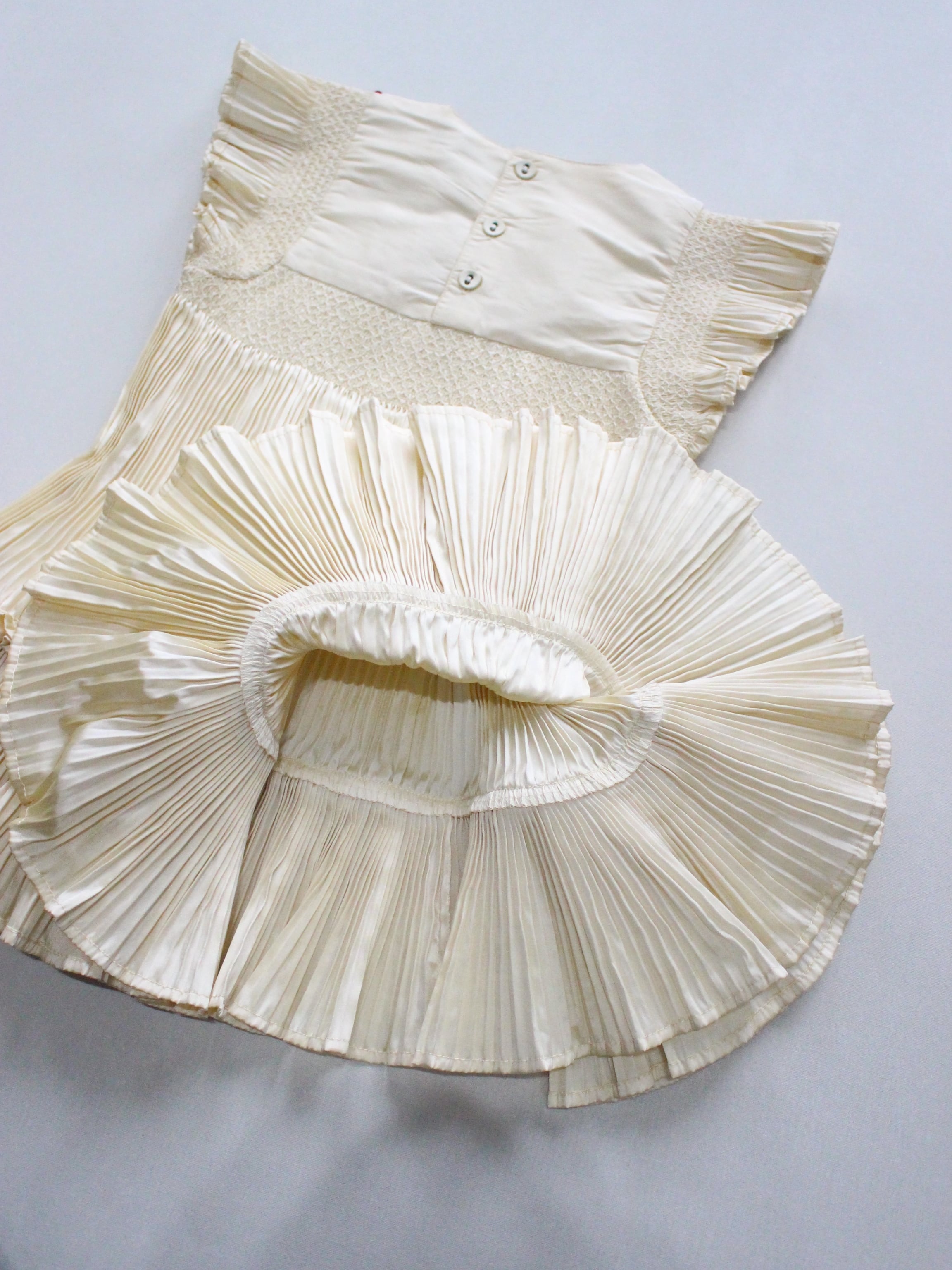 BONJOUR DIARY Dress pleated ivory taffetas 8y | RESONASON