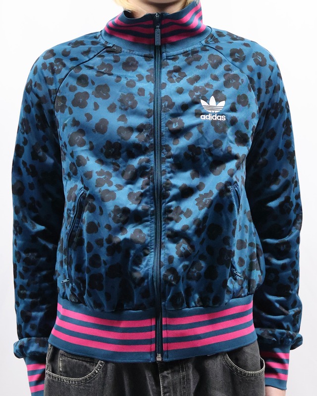 "adidas" leopard print track jacket