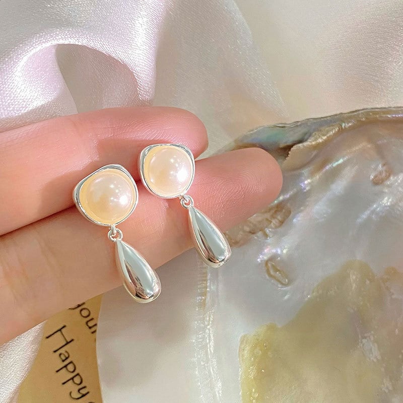 シルバー925 レトロ ドロップ パール ピアス つけっぱなし シルバー925 レトロ ドロップ パール ピアス つけっぱなし