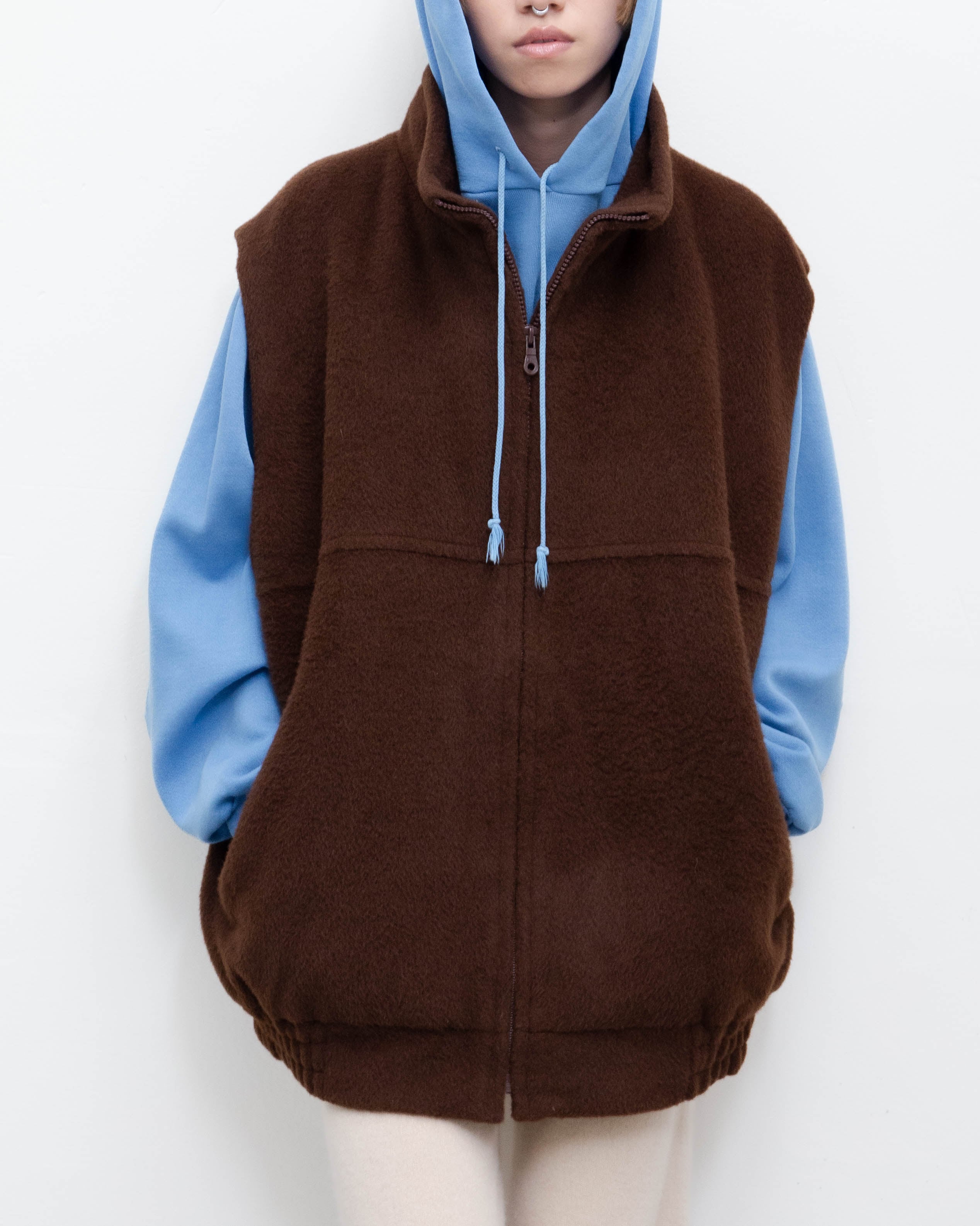 1990s full zip alpaca wool shaggy vest | LUIK FINN