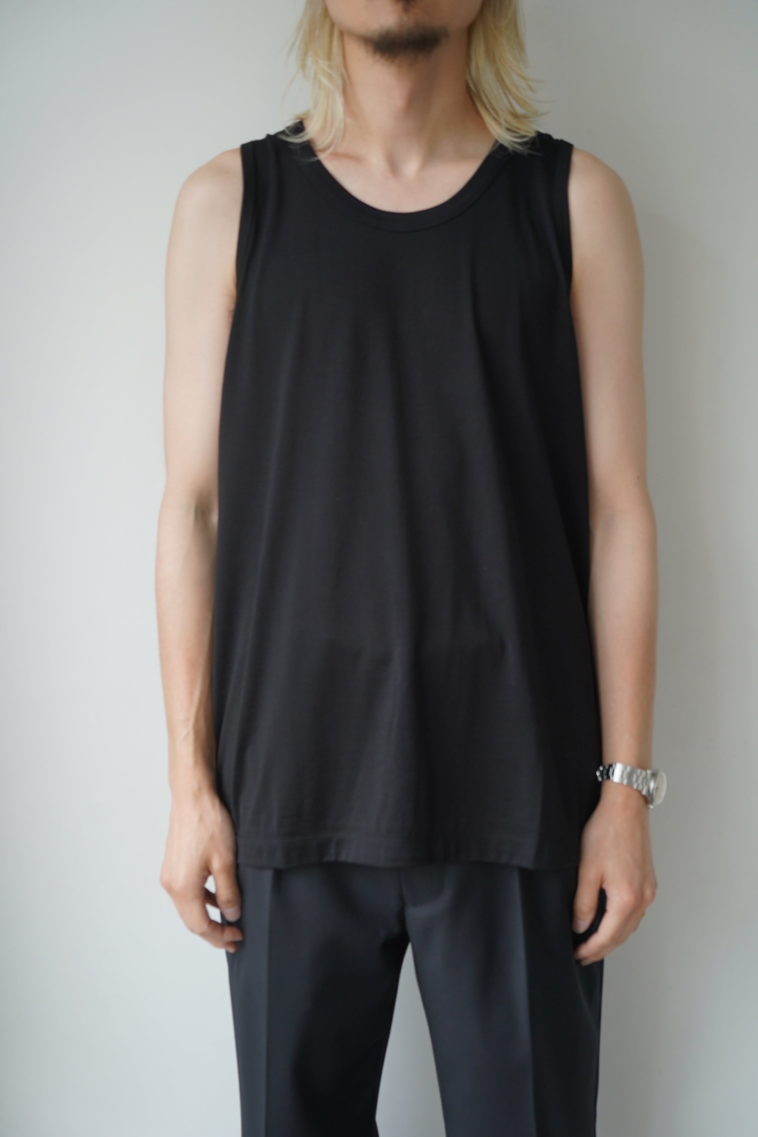 MAATEE&SONS /SILK 天竺TANK TOP TEE(BLACK) | LiNN