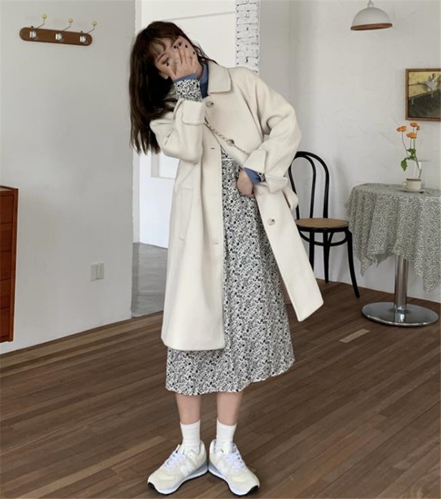 飄々とした新しいデザインコートsweet系暖かい学院風ファッションチェスターコート