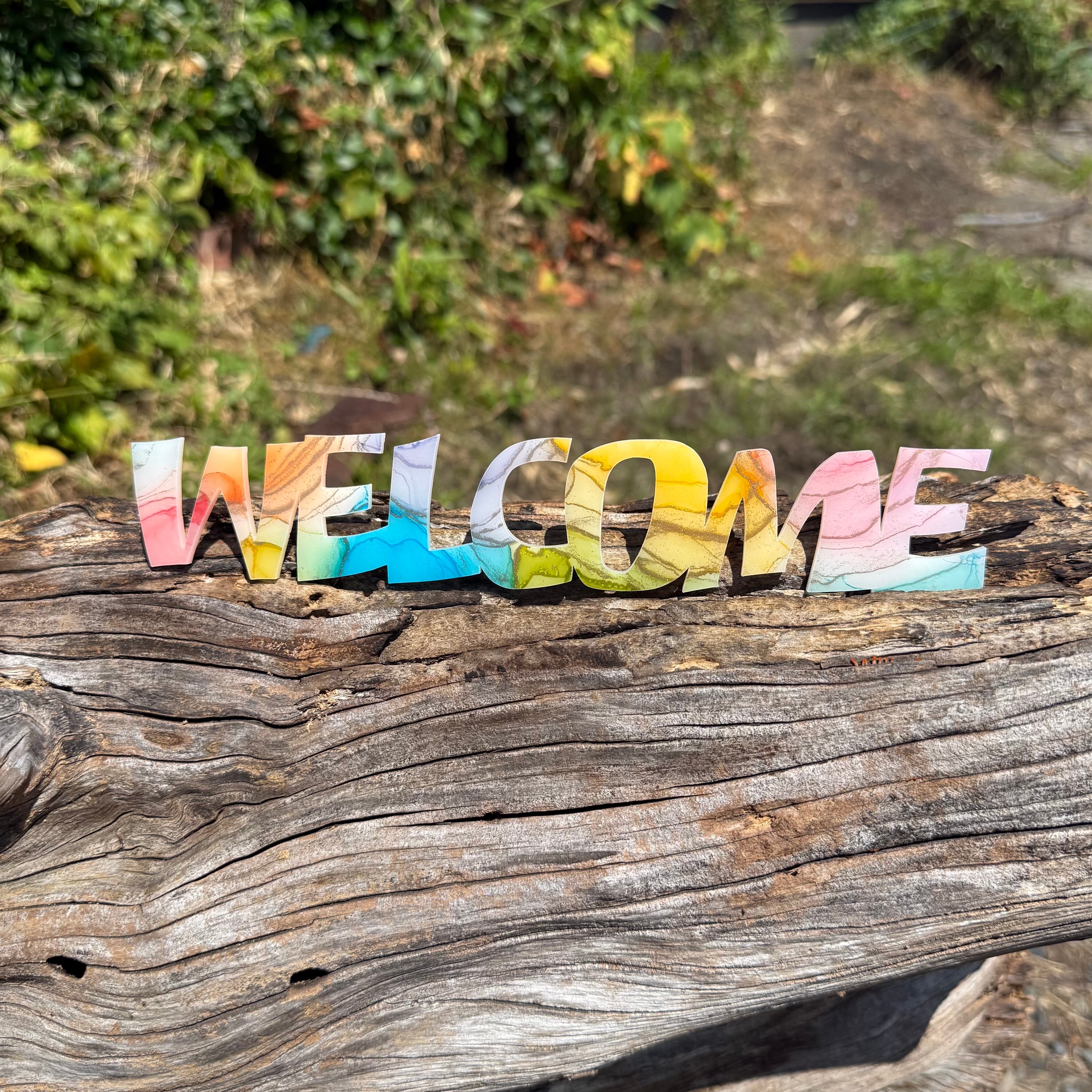 グロス♢[WELCOME]プレート (H4.5×W24cm)