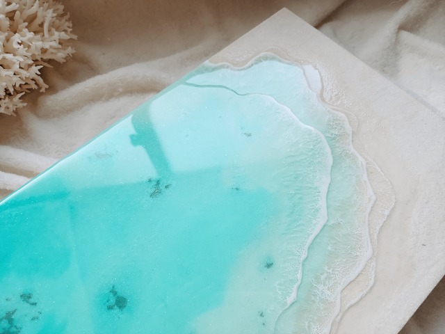 407.オーシャンレジンアート B4パネル(コーラルパターン入り)