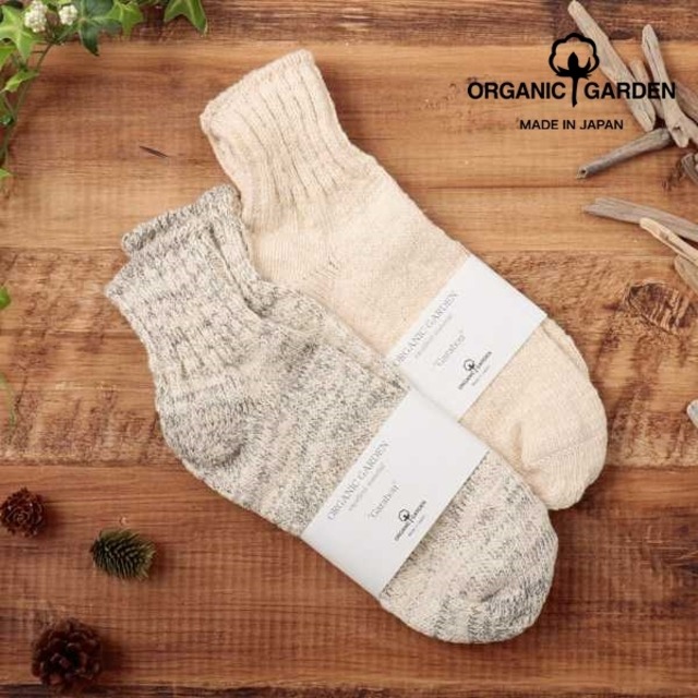 オーガニックガーデン 靴下 ソックス レディース ガラボウソックス アンクル 日本製 綿 コットン かわいい おしゃれ プレゼント ギフト 生成 ブラック 22.5-24.5 Or092 0001-22