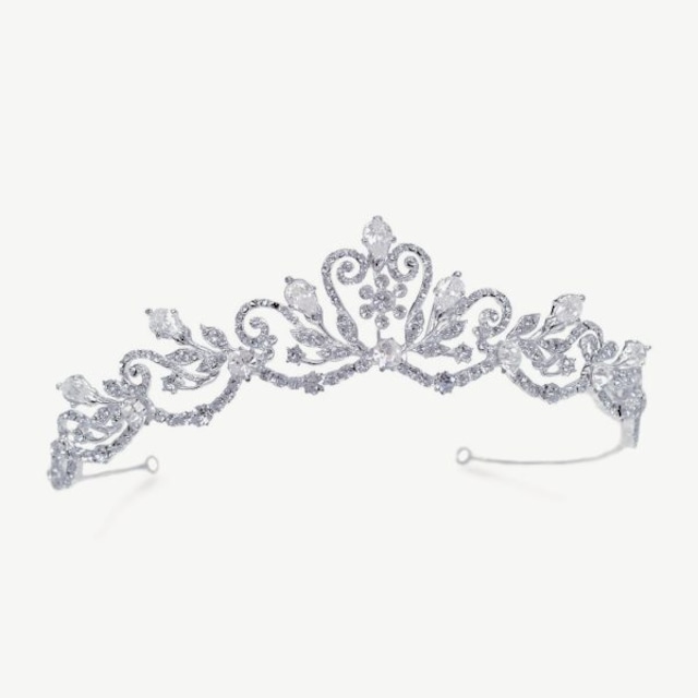 【レンタル】Ivory & Co. アイボリー・アンド・コー Marilyn マリリン ブライダルティアラ クリスタル シルバー 結婚式 アクセサリー (IC-T25-R)