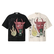 VINTAGE ストリート 鬼フェイスワッフル Tシャツ T2035