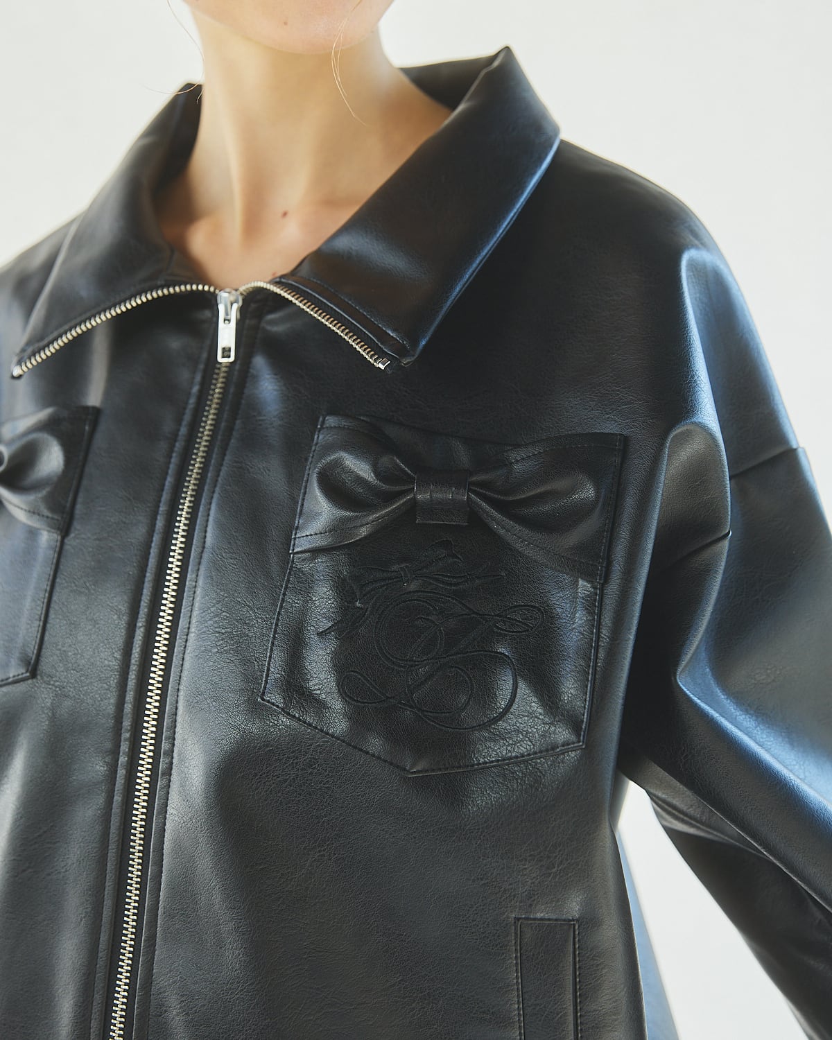 S/S フェイクレザーリボンジャケット | lilLilly official webstore