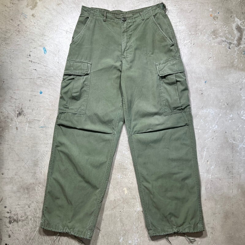 60's U.S.ARMY ジャングルファティーグパンツ リップストップ 4th カーゴパンツ オリーブ DSA100-69-C-1197  M.L.W.CORPORATION NAM戦 野戦パンツ SMALL REGULAR W25～W31インチ ミリタリー 米軍 希少 ヴィンテージ  BA-2355