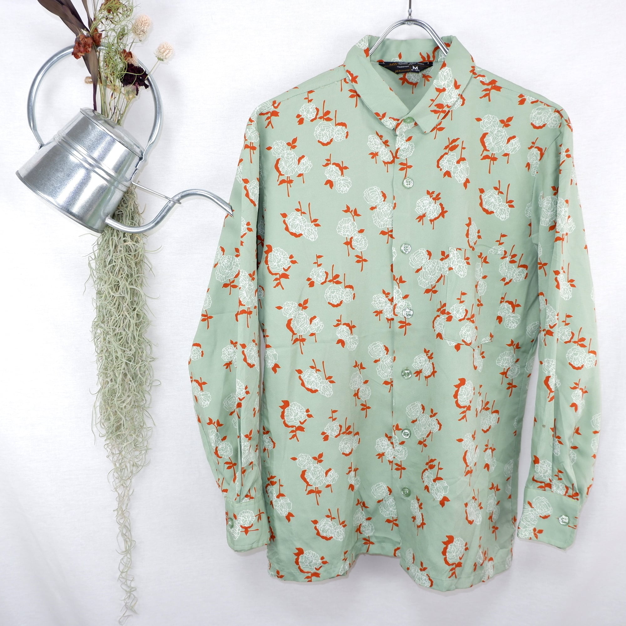 M] Retro Flower Pattern Shirt | レトロ 花柄 シャツ | きれいめや90s