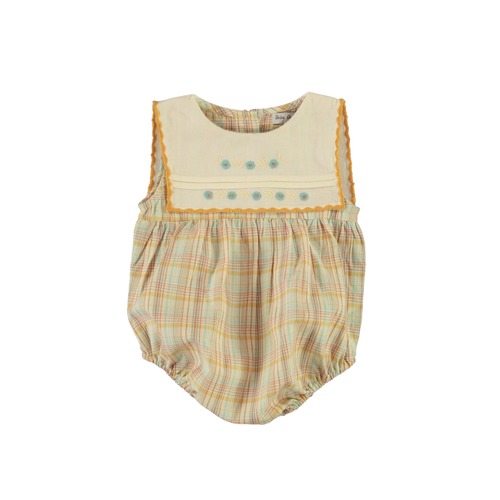 Bebe Organic (ベベオーガニック) /  Giulia Romper / LAGOON CHECKS / 9M・12M・18M