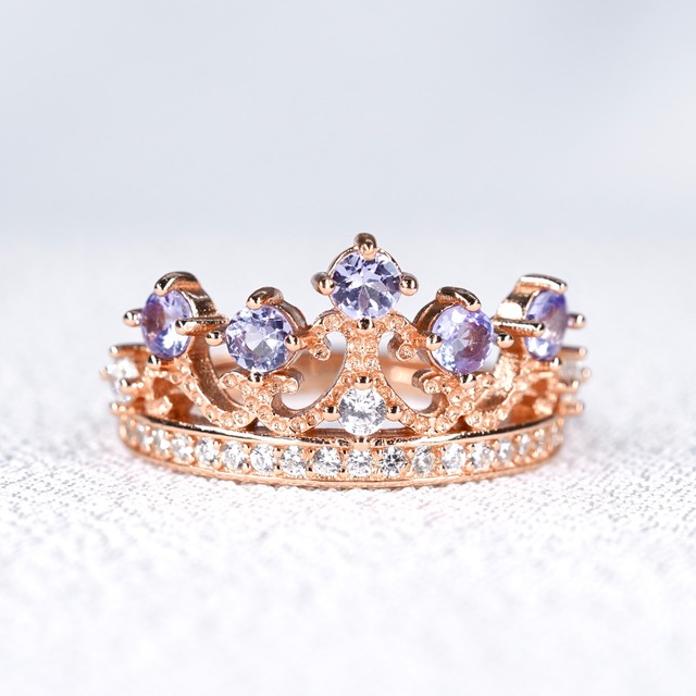 Princess Tiara Ring♦︎アイオライト♦︎PGカラー《0210》